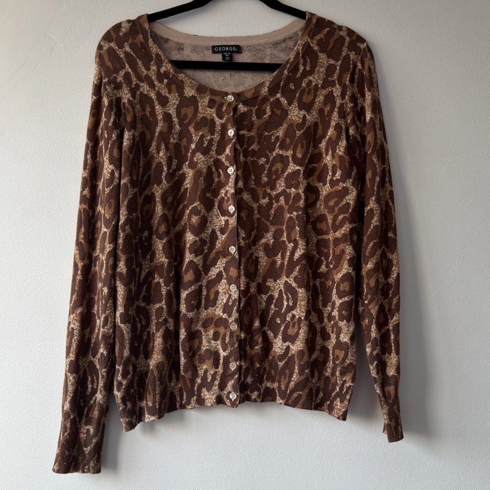George Brown Leopard Print‎ Button-Down Shirt